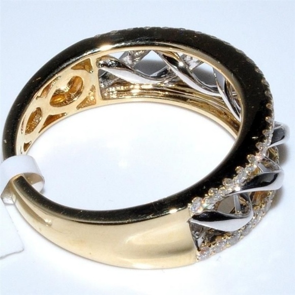 Gold and Silver Twisted Anniversary Ring - Picture 3 of 4